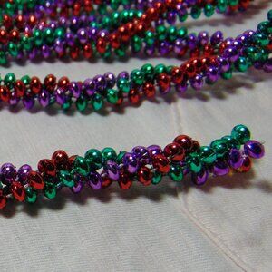 Multicolor (Red, Green, Purple) & Twisted Garland, 2 strands, 9 feet each